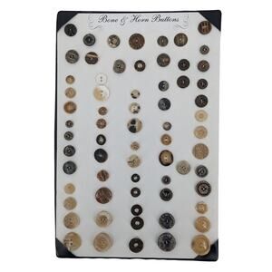 Vintage 2000s JHB International Salesman Sample Display Card BONE & HORN BUTTONS